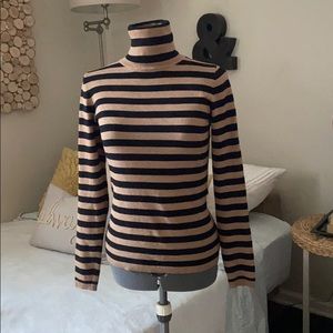 Tan Black Stripe LimIted Turtleneck